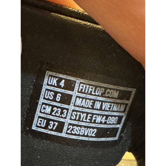 Fitflop F-MODE Leather Flatform Toe-Post Sandals‎ Black Size 6 - Picture 11 of 12